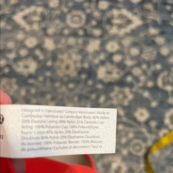 Lululemon Waterside Swim Top D Red Built In Cups Travel Beach Boat Vacation NWT - Picture 14 of 14